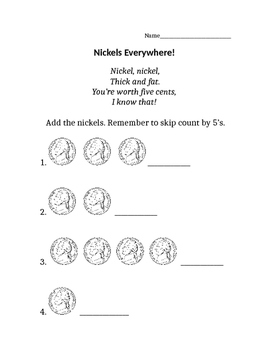 Counting Nickels by Stephanie's Stuff | Teachers Pay Teachers