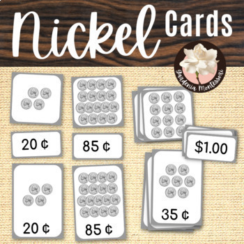 Preview of Counting Nickels Cards Skip Counting Coins Montessori Money Counting Like Coins
