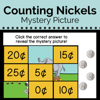 Preview of Counting Nickels Mystery Picture Boom Cards