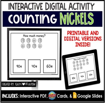 Preview of Counting Nickels Task Cards