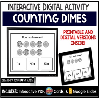 Preview of Counting Dimes Task Cards