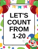 Counting Number 1 to 20 (Circus Style) Printable
