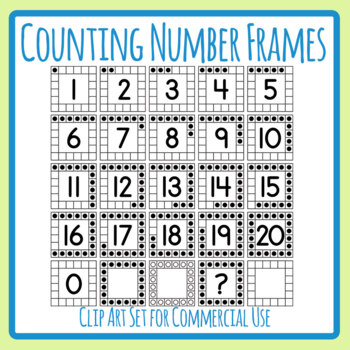 counting number frames to 20 20 frames with numbers math clip art clipart