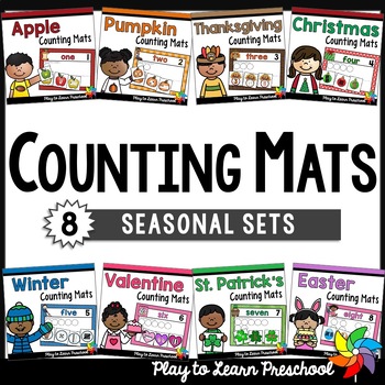 Preview of Number Mats - Math Counting Activities for Preschool, PreK and Kindergarten