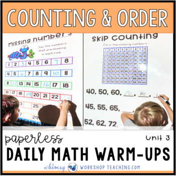 Preview of Counting Unit 3 First Grade Math Paperless Lessons and Digital Version