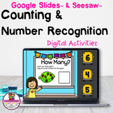 Digital Counting & Number Recognition Google Slides & Sees