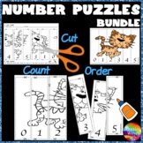 Math Activities and Puzzles Cut. Paste and Order 0-5 BUNDLE