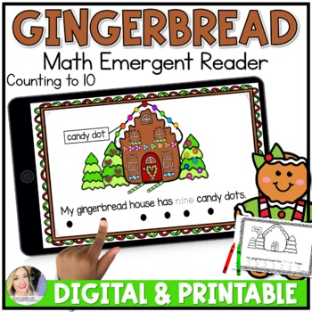 Preview of Counting Numbers 1-10 Gingerbread Emergent Reader