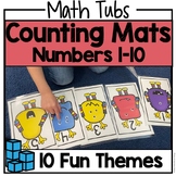 Counting Numbers 1-10 Math Mats for Tubs, Centers, PreK, K