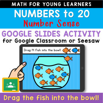 Preview of Counting Numbers 1-20 Kindergarten Math Google Slides Digital Activity 