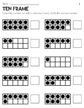 Counting Numbers 1-20 with Ten Frame Objects Worksheets by Owl School ...