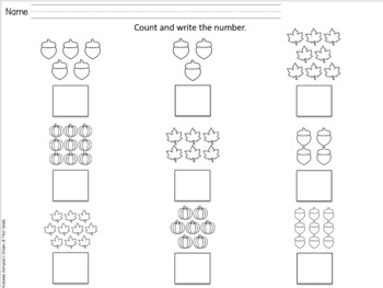 Counting Numbers 1 To 20 Worksheets Fall Edition By I Dream Of First Grade