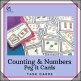 Counting & Numbers Peg It Task Cards - Preschool Kindergar