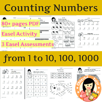 Preview of Counting Numbers from 1 to 10, 100, 1000.  Simple Additions and Subtractions