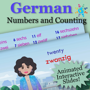 Preview of Counting Numbers in German | Lesson, Interactive Slide, Handout, Games, Test