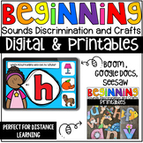 Beginning Sounds Crafts Printables  and Digital Activities