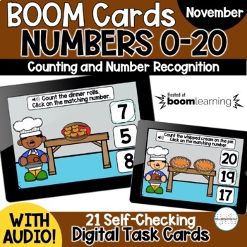 Preview of Counting Numbers to 20 Math Boom Cards | Digital Task Cards | Distance Learning