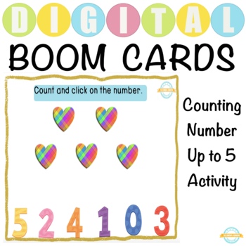 Preview of Counting Numbers up to 5 Activity - Boom Cards™