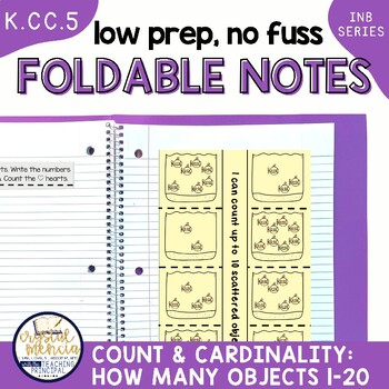 Preview of Counting Objects 1 to 20 for Interactive Notebooks | KCC5 Foldable Activities