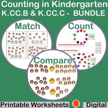 Preview of Counting Objects Kindergarten + Comparing & Matching BUNDLE