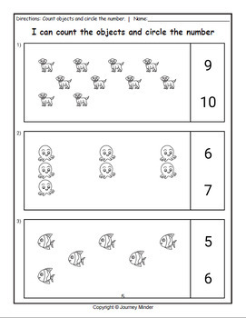 Counting Objects Math Printables for Preschool, Kindergarten and First ...