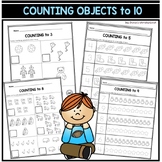 Counting Objects to 10 Worksheets with Pictures NO PREP fo