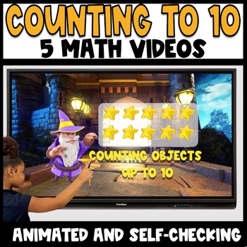 Preview of Counting Objects to 10 Math Videos Animated Whiteboard Early Finishers
