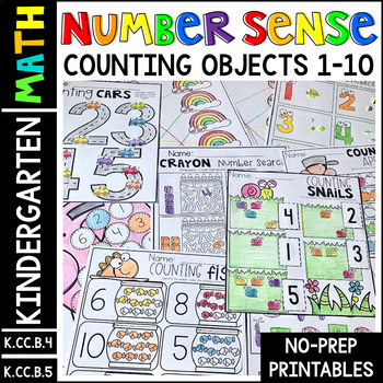 Preview of Counting Objects to 10 Printables Activities | Math Number Sense Activities