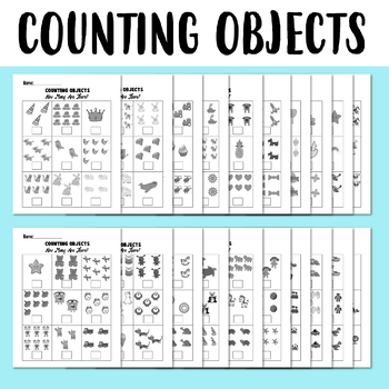 Preview of Counting Objects to 10 Worksheets Math Counting Objects 1-10