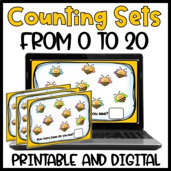 Preview of Counting Objects to 20 Task Cards Scattered Configuration - Differentiated