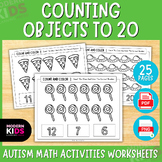 Counting Objects to 20 Worksheets - Autism Math Activities