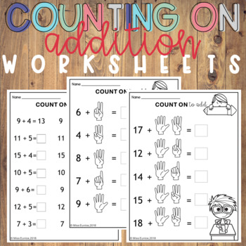 counting on addition worksheets teaching resources tpt