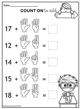 Counting On Addition Worksheets by Kingdom of Elementary | TpT