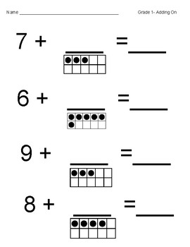 Counting On- An Addition Strategy for Grade 1 by Mrs Rygiel's Math Mania