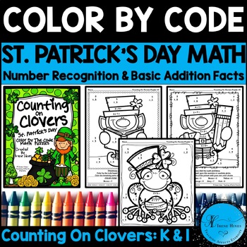 Preview of St. Patrick's Day Math Color By Number Code Kindergarten & 1st Gr Coloring Pages