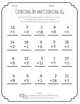 Counting On/Counting All - Addition Strategy Practice by Rachel Lewis