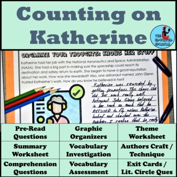 Preview of Counting On Katherine by Helaine Becker Graphic Organizer & Question Set
