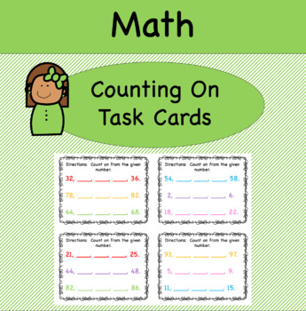 Preview of Counting On Task Cards