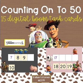 Preview of Counting On To 50 Digital BOOM Task Cards Distance Learning