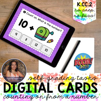 Preview of Counting On With Sums 1-20 Pencil Boom Cards™ | Digital Task Cards