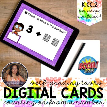 Preview of Counting On With Sums 1-20 School Days Boom Cards™ | Digital Task Cards