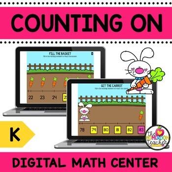 Preview of Counting On to 100 Math Centers Task Cards on Digital Google Slides