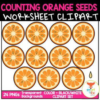 Preview of Counting Orange Seeds Math Clip Art Commercial Use