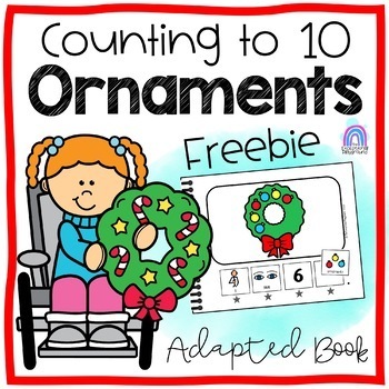 Preview of Counting Ornaments Adapted Book 1-10 | winter interactive book