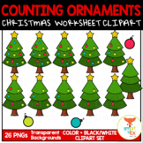 Counting Ornaments on Christmas Tree Math Clip Art Commercial Use
