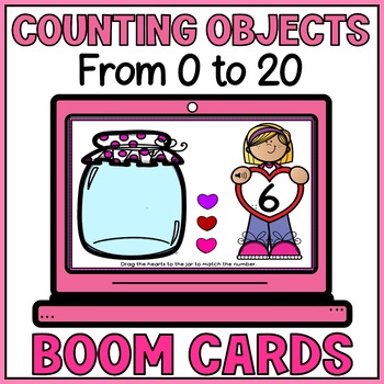 Preview of Valentines Day One to One Correspondence Counting to 20 - Number Sense Activity