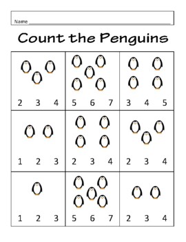 Preview of Counting Penguins (counting 1-5)