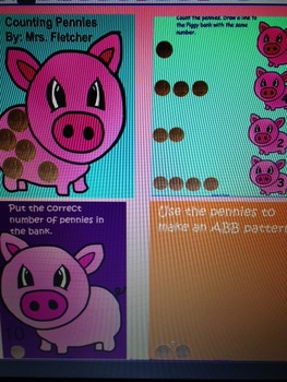 Preview of Counting Pennies Smart Board Game