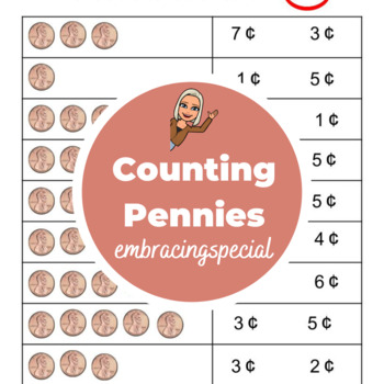 Preview of Counting Pennies Worksheet