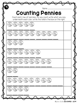 Counting Pennies Worksheets and Quest by Glue Sticks and Games - Loren